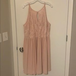Pink sparkly dress. Was worn once for a wedding.